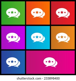 The pair of speech bubbles with stars. Metro style