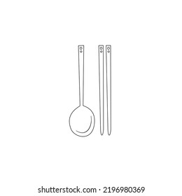 a pair of spoonfuls of chopsticks