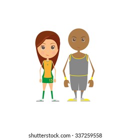 Pair of sport players on a white background