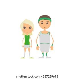 Pair of sport players on a white background