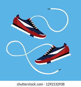 pair of sport shoes on white background