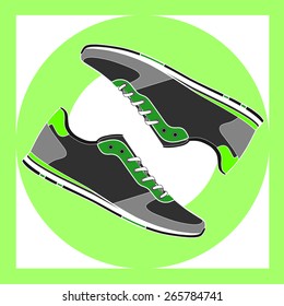 Pair of sport shoes. vector 