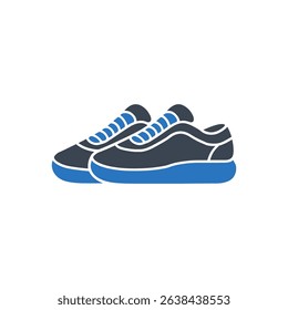 A pair of sports shoes with laces icon.