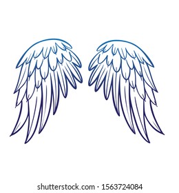 Pair of spread eagle or angel wings