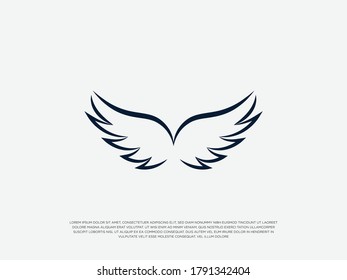 Pair of spread out angel wings design