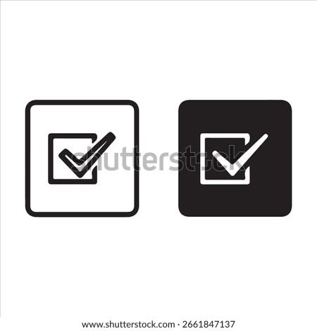 A pair of square checkboxes, one outlined in white, the other filled in black, both showing a checkmark.
