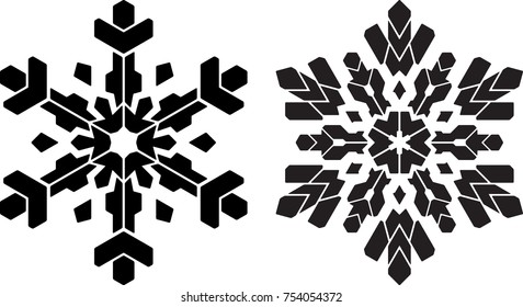 Pair of stencil style snowflakes. Can be used as stencil-plate for your color paint or other design. 