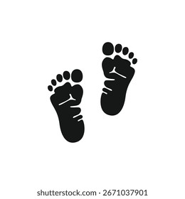 Um par de pegadas humanas estilizadas, perfeitas para o crescimento infantil e rastreamento do progresso. A ilustração é isolada sobre um fundo branco. É ideal para temas relacionados à família, cuidados com o bebê, desenvolvimento