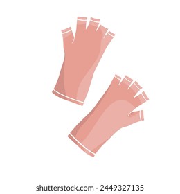 pair of sun protection gloves color vector illustration on white background	
