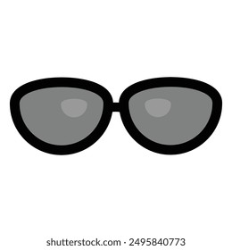 Pair of Sunglasses icon in grey scale isolated on white background.