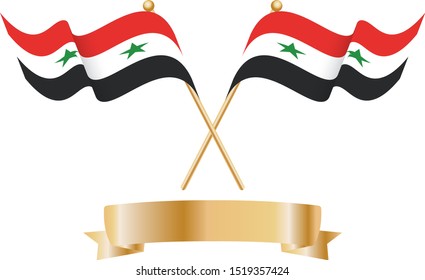 Pair of Syria flags for celebration.