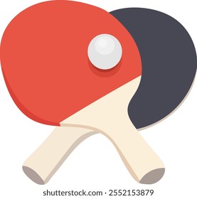 A Pair of Table Tennis Paddle Illustration Isolated on White Background	