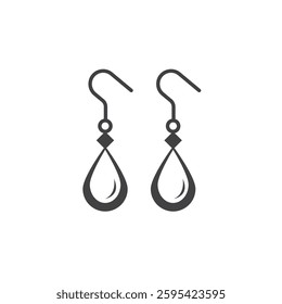 Pair of teardrop earrings icon