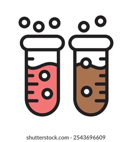 Par de tubos de ensayo sometidos a una reacción química, que ilustran la investigación de laboratorio