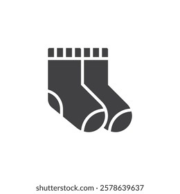 A pair of thick socks vector icon. filled flat sign for mobile concept and web design. Warm Socks glyph icon. Symbol, logo illustration. Vector graphics