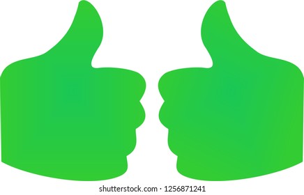Pair of Thumbs up green color
