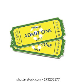  A pair of tickets for Brazil 2014 football. EPS10 vector format. 