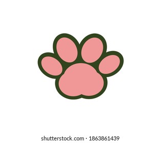 A pair of traces from the paws (imprint) of a wild animal.