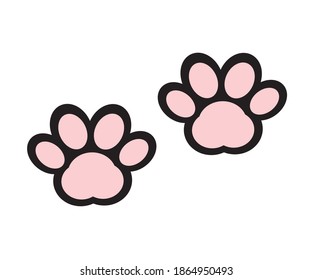 A pair of traces from the paws (imprint) of a wild animal.