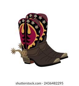 Pair of Traditional western cowboy boots isolated.