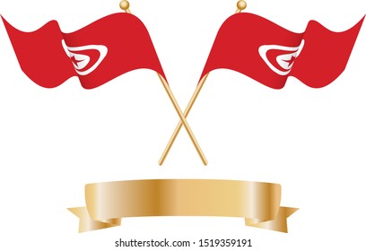 Pair of Tunisia flags for celebration.