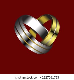 un par de anillos de boda gemelos