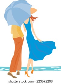 pair under an umbrella