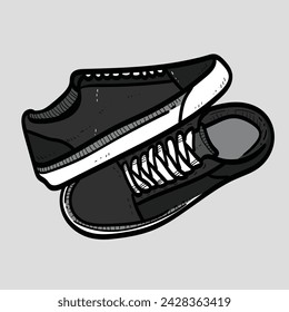 Paar Van Schuhe einfach Grau Hintergrund Vektor moderne Illustration