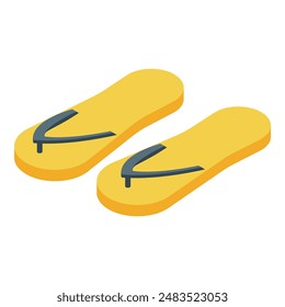 Pair of vibrant yellow flipflops shown in a clean, isolated white background