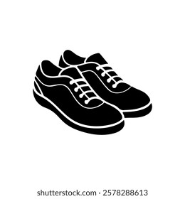 Pair of walking shoes icon vector illustration design on white background.