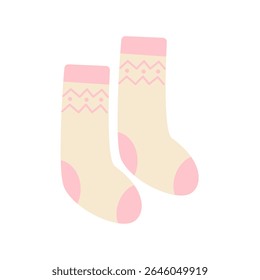 Pair of warm cozy socks. Autumn hygge lifestyle vector