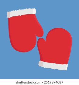 a pair of warm red christmas gloves