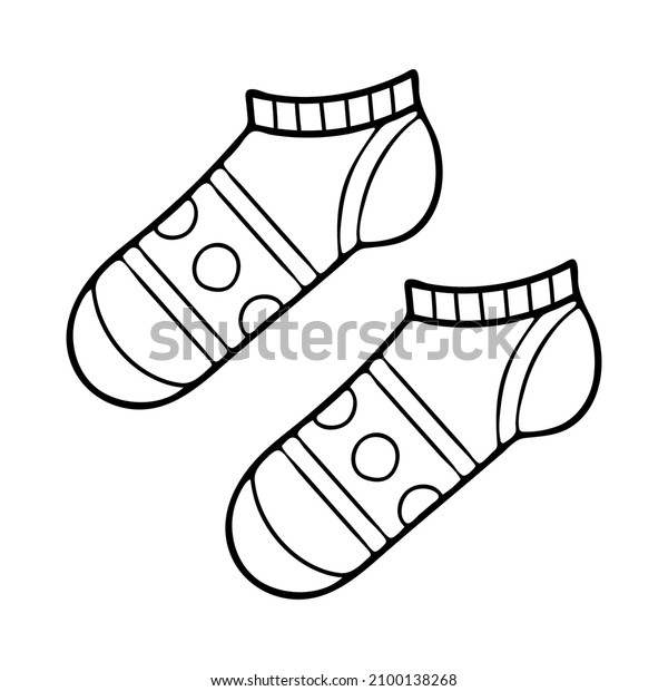 Pair Warm Socks Coloring Page Clothes Stock Vector (Royalty Free ...