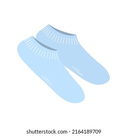 A pair of warm winter socks. Blue clothes. Sock for woman. Beauty and fashion. Vector cartoon illustration isolated on white background