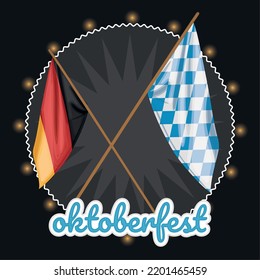 Pair of waving flags of Germany and Oktoberfest Vector