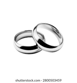 Pair of wedding rings in halftone style isolated on white background. Classic marriage symbol illustration representing love, commitment, partnership and union.