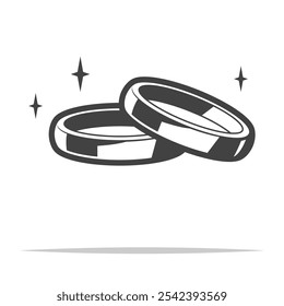 Pair of wedding rings icon transparent vector isolated