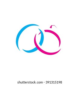 Pair of Wedding rings vector icon / Diamond Ring vector icon