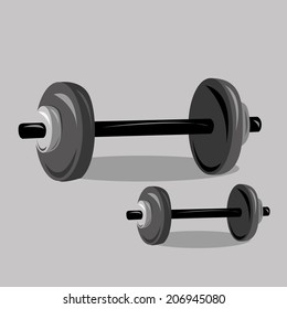 a pair of weights in a grey background