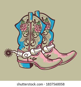 A pair of western boots.