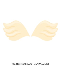 Pair of white angel wings spreading, perfect for religious or fantasy themes