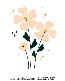 icono aislado de un par de flores blancas