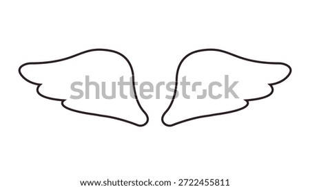 pair of white wings angel bird wing emoji symbol sign icon vector illustration isolated flat