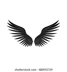 Pair of wings icon in simple style on a white background vector illustration