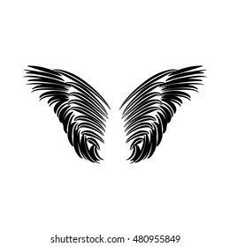 Pair of wings icon in simple style on a white background vector illustration