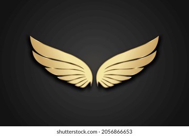 Pair of wings logo, wings logo vector, golden wings design illustration, 