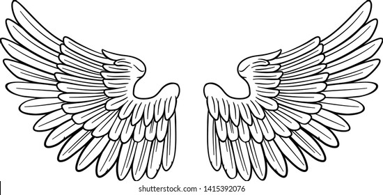 Angel Wing Vector Graphic Clipart Design Stock Vector (Royalty Free ...