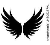  A pair wings silhouette vector illustration 