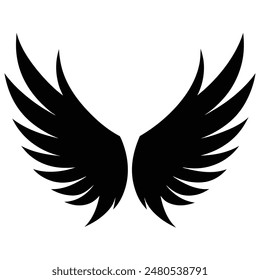  A pair wings silhouette vector illustration 