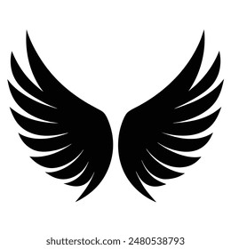  A pair wings silhouette vector illustration 
